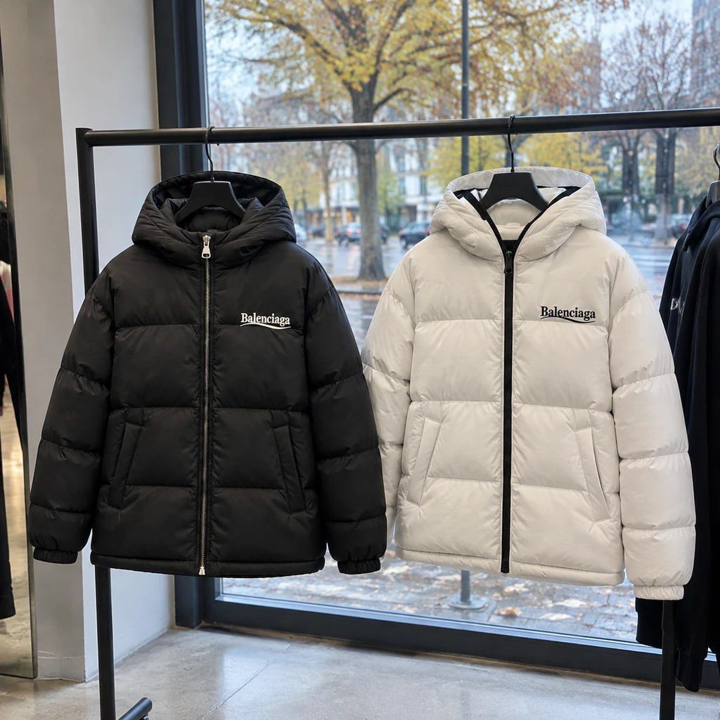 کاپشن ضد آب داخل پشمی Balenciaga-سفید